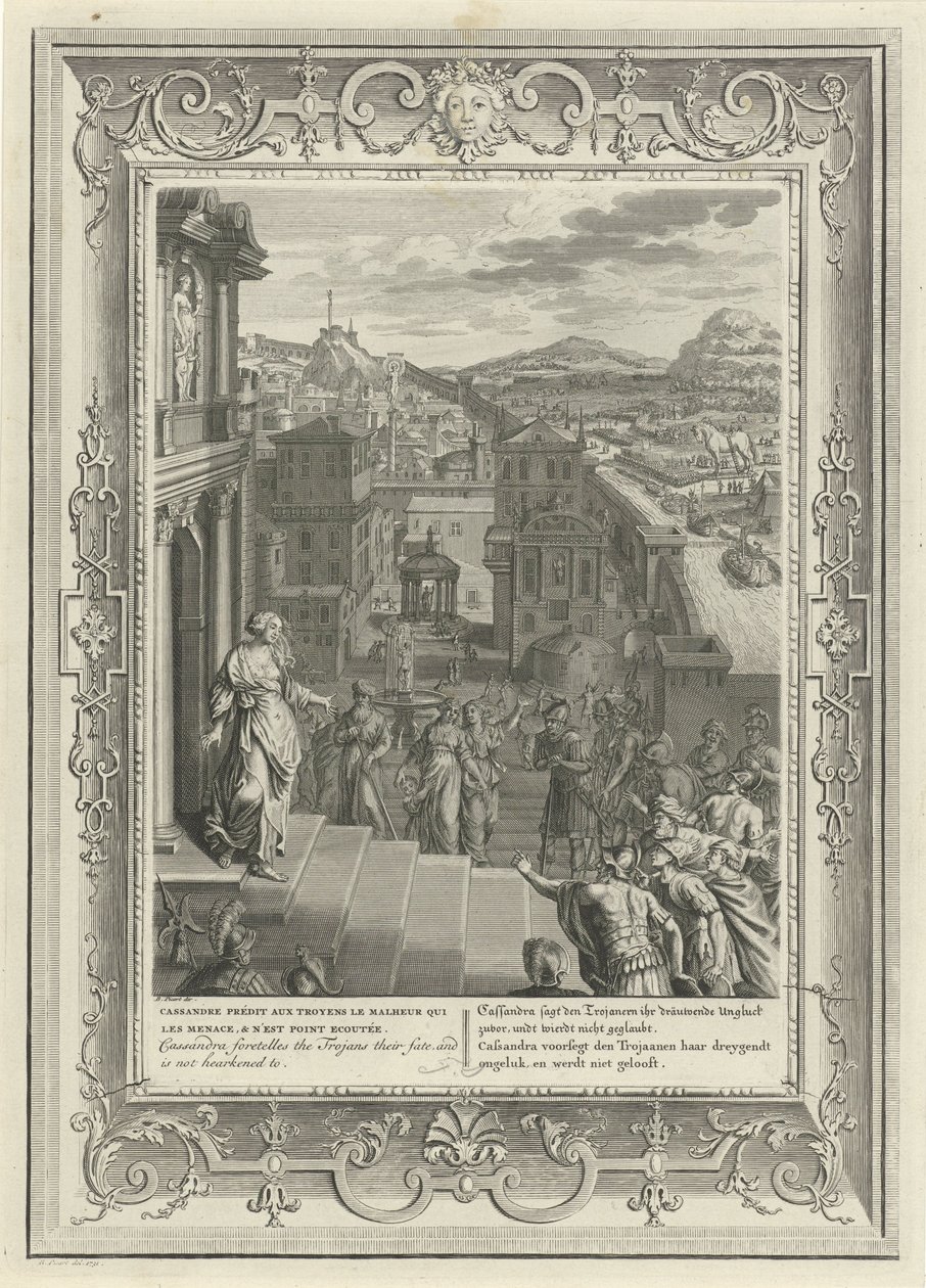 Kassandra sagt den Untergang Trojas voraus von Bernard (after) Picart