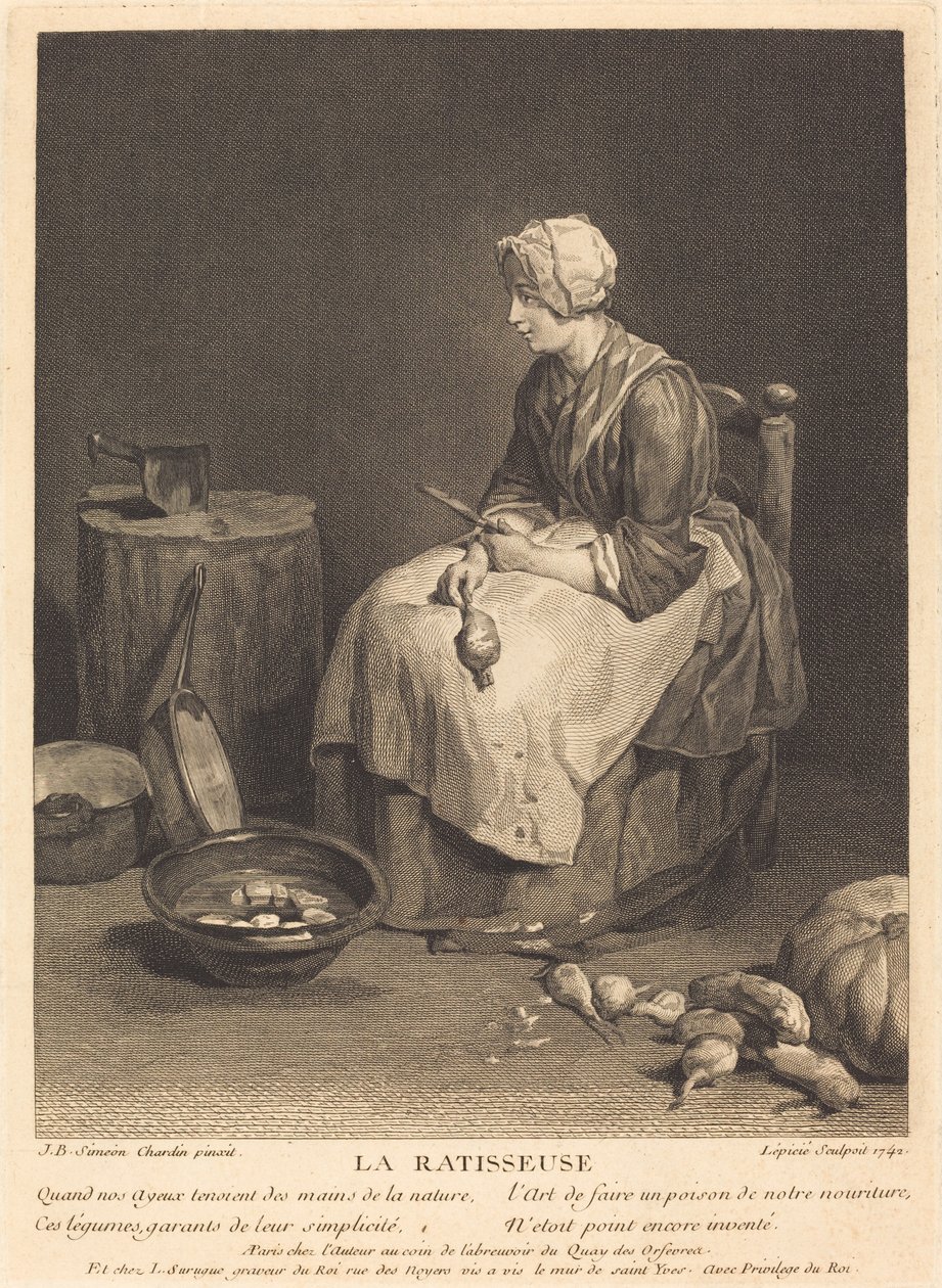 Die Rechenfrau von Bernard Lépicié after Jean Siméon Chardin