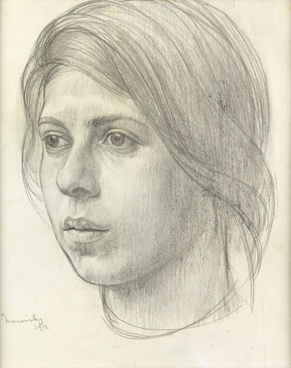 Kopf eines Mädchens von Bernard Meninsky