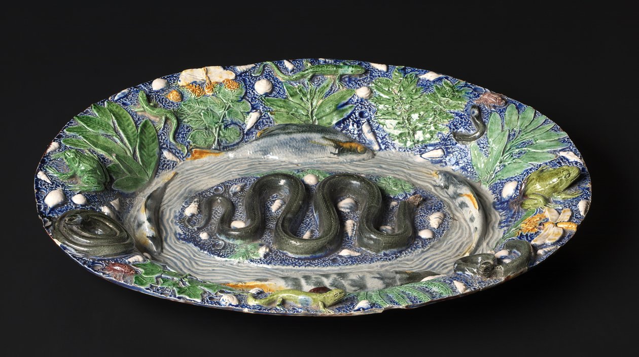 Rustikale Platte, späte 1500er Jahre von Bernard Palissy