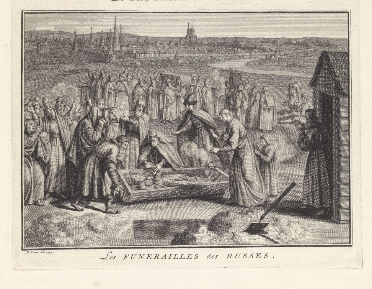 Beerdigung in Russland, 1732 von Bernard Picart