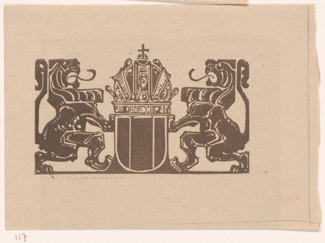 Wappen mit zwei Löwen von Bernard Willem Wierink