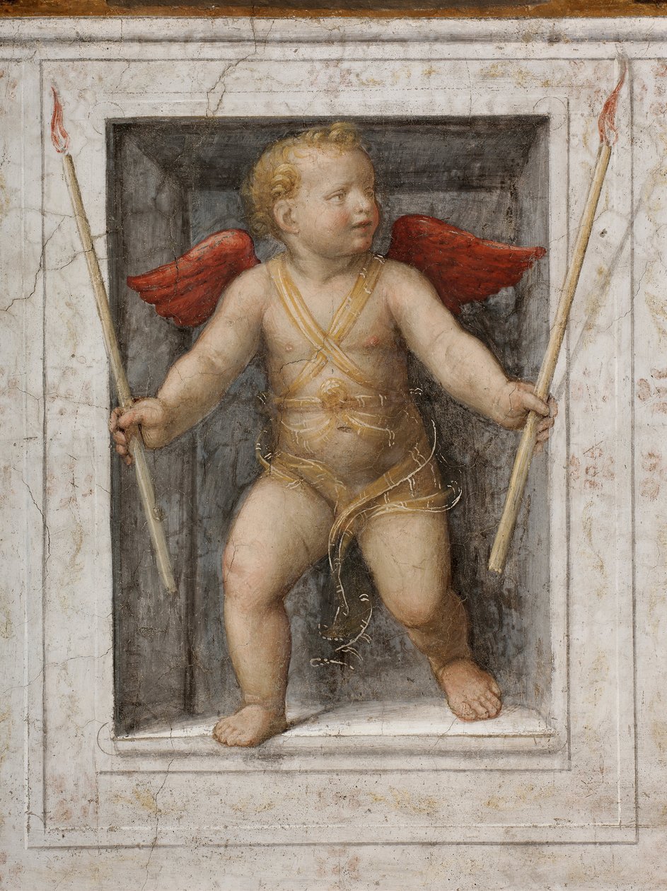 Ein Engel, der Kerzen hält (Detail) von Bernardino Luini