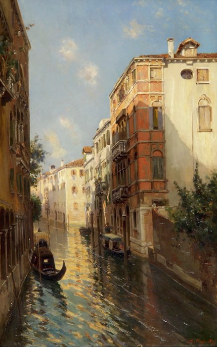 Wasserstraße in Venedig von Bernardo Hay