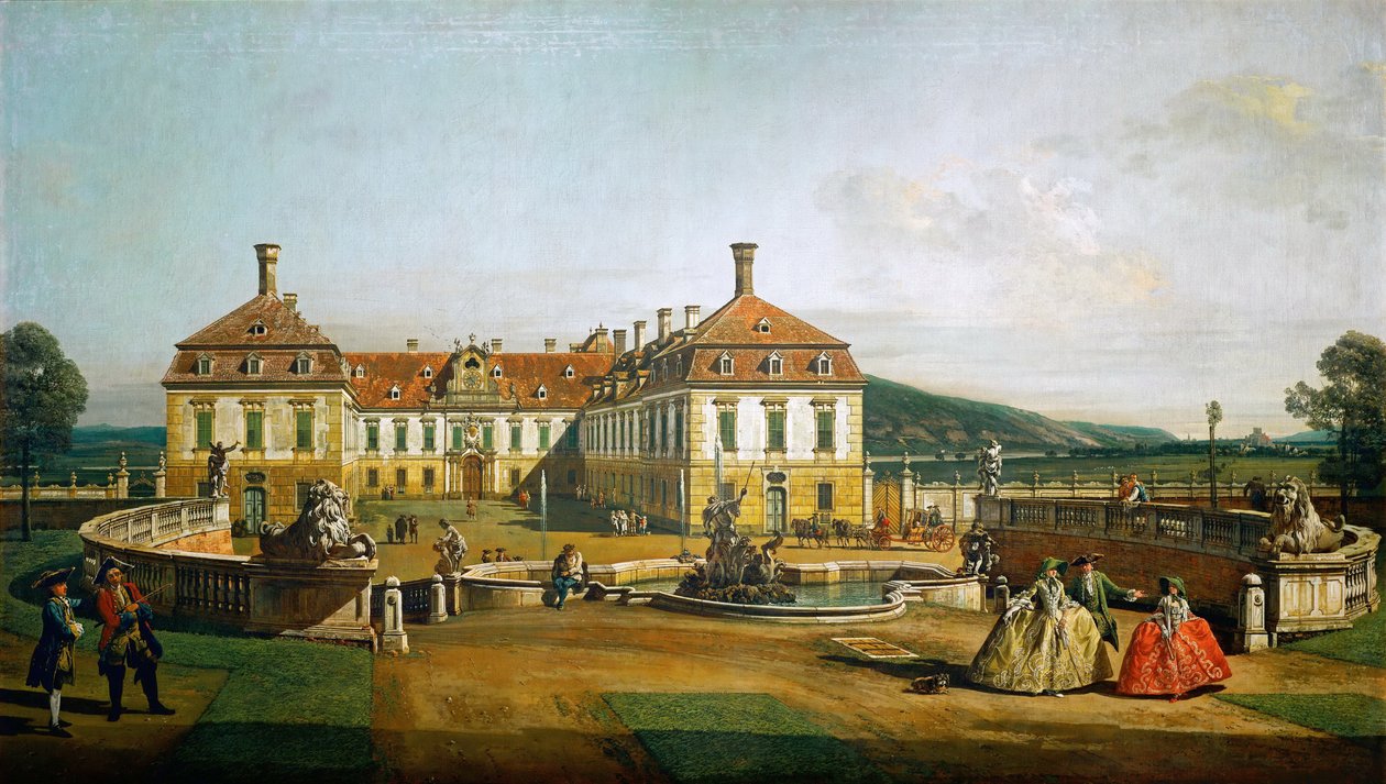 Das kaiserliche Lustschloss Schloss Hof, Ehrenhofseite von Bernardo Bellotto