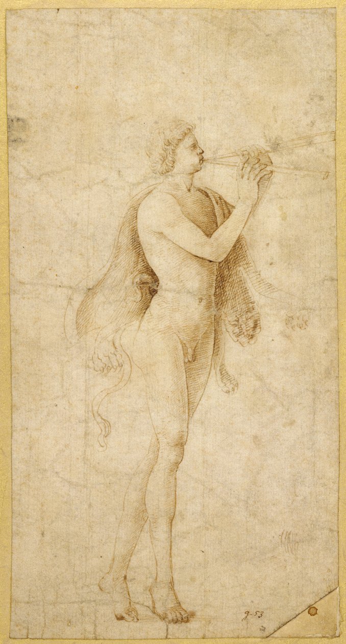 Ein Satyr spielt eine Aulos von Bernardo Parentino