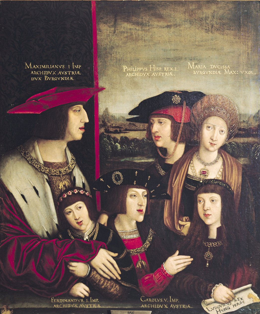 Der Kaiser Maximilian I. mit seiner Frau Maria von Burgund und seinen Söhnen Karl V. und Philipp I. von Bernhard Strigel