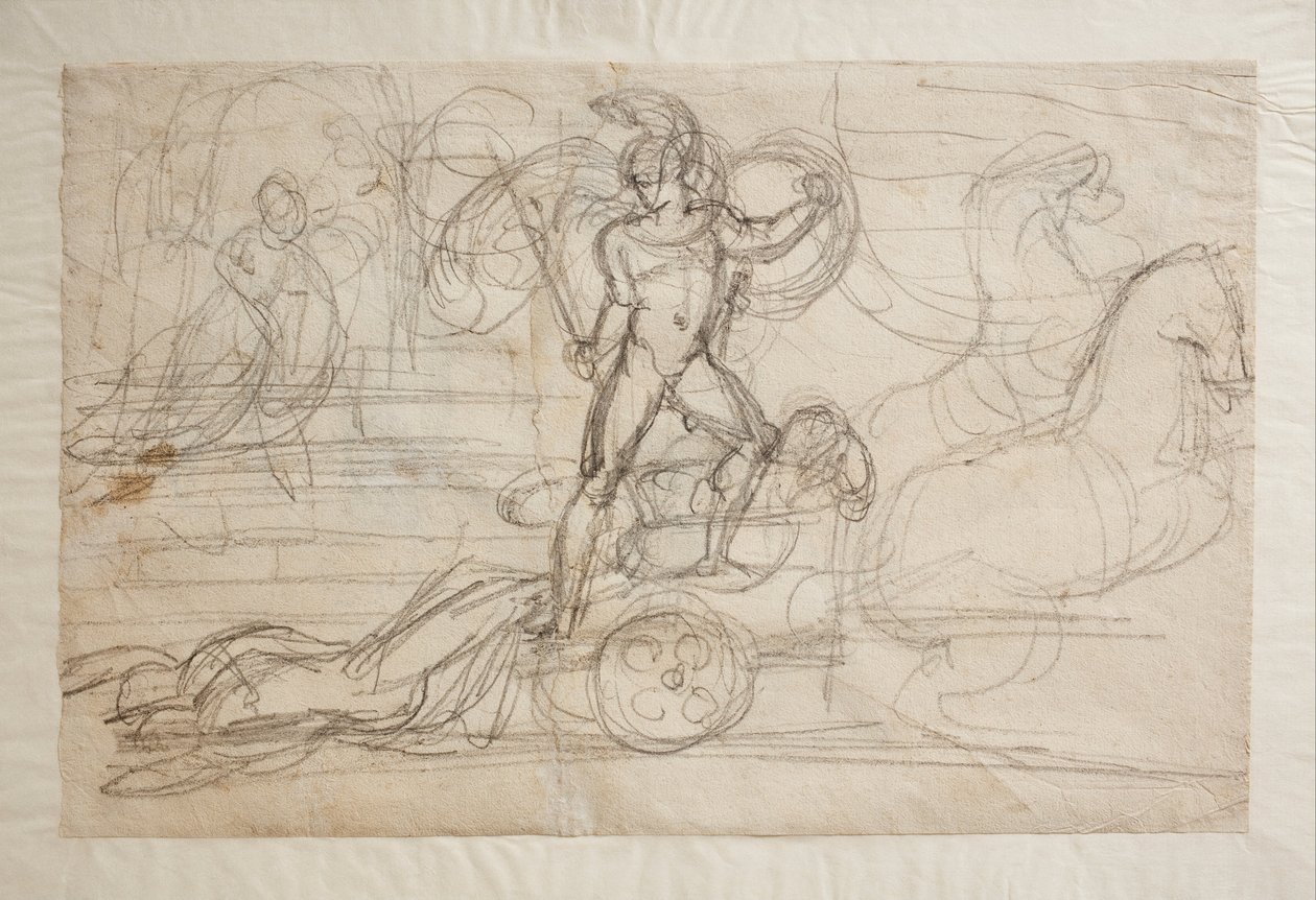 Achilles schleift Hektors Leiche hinter seinem Wagen. Paolo und Francesca von Bertel Thorvaldsen