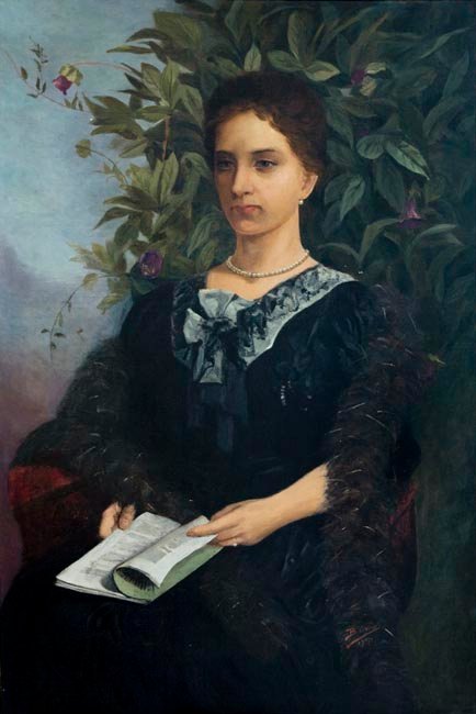 Dame mit einer Zeitschrift von Berthe Worms