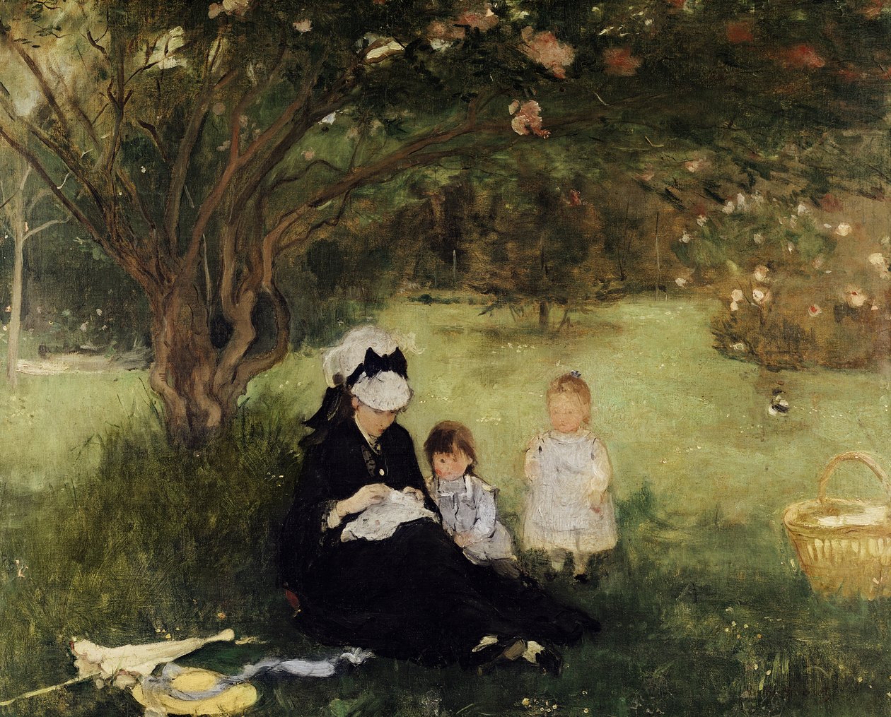 Unter dem Flieder in Maurecourt, 1874 von Berthe Morisot