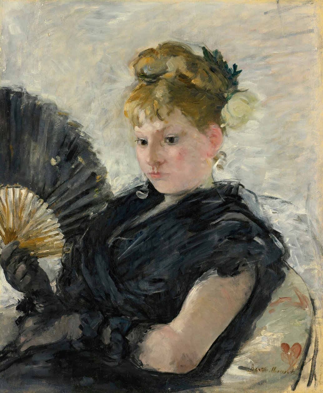 Frau mit einem Fächer, 1876 von Berthe Morisot