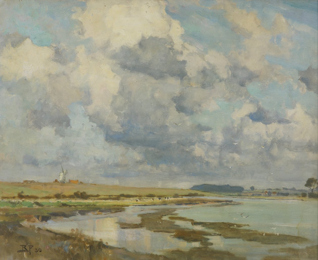 Wolken über dem Orwell von Bertram Priestman