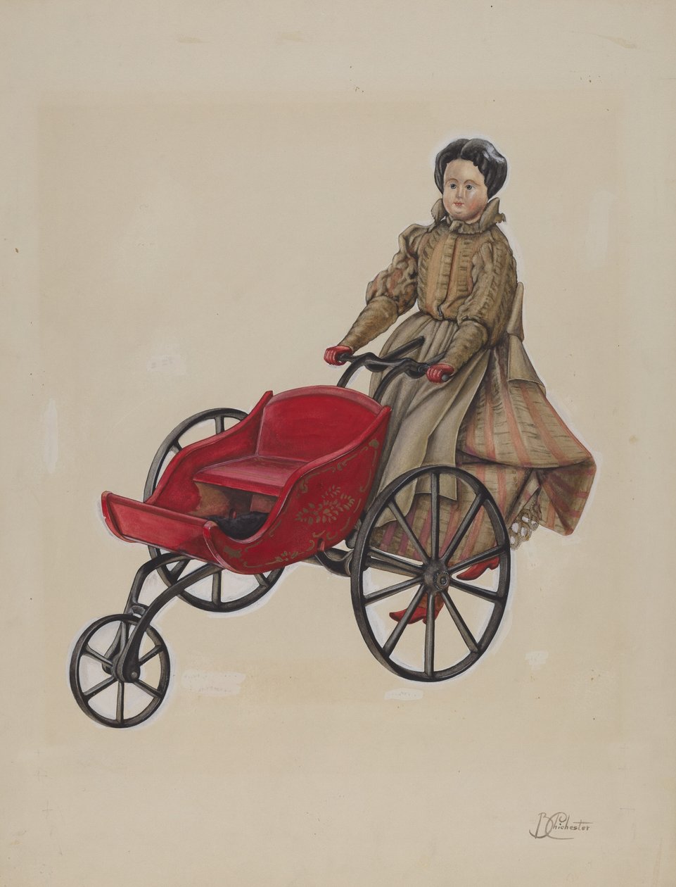 Kinderwagen und Puppe von Beverly Chichester