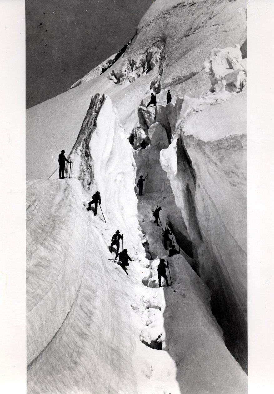 Bergsteiger besteigen den Mont Blanc, ca. 1860 von Bisson Freres Studio