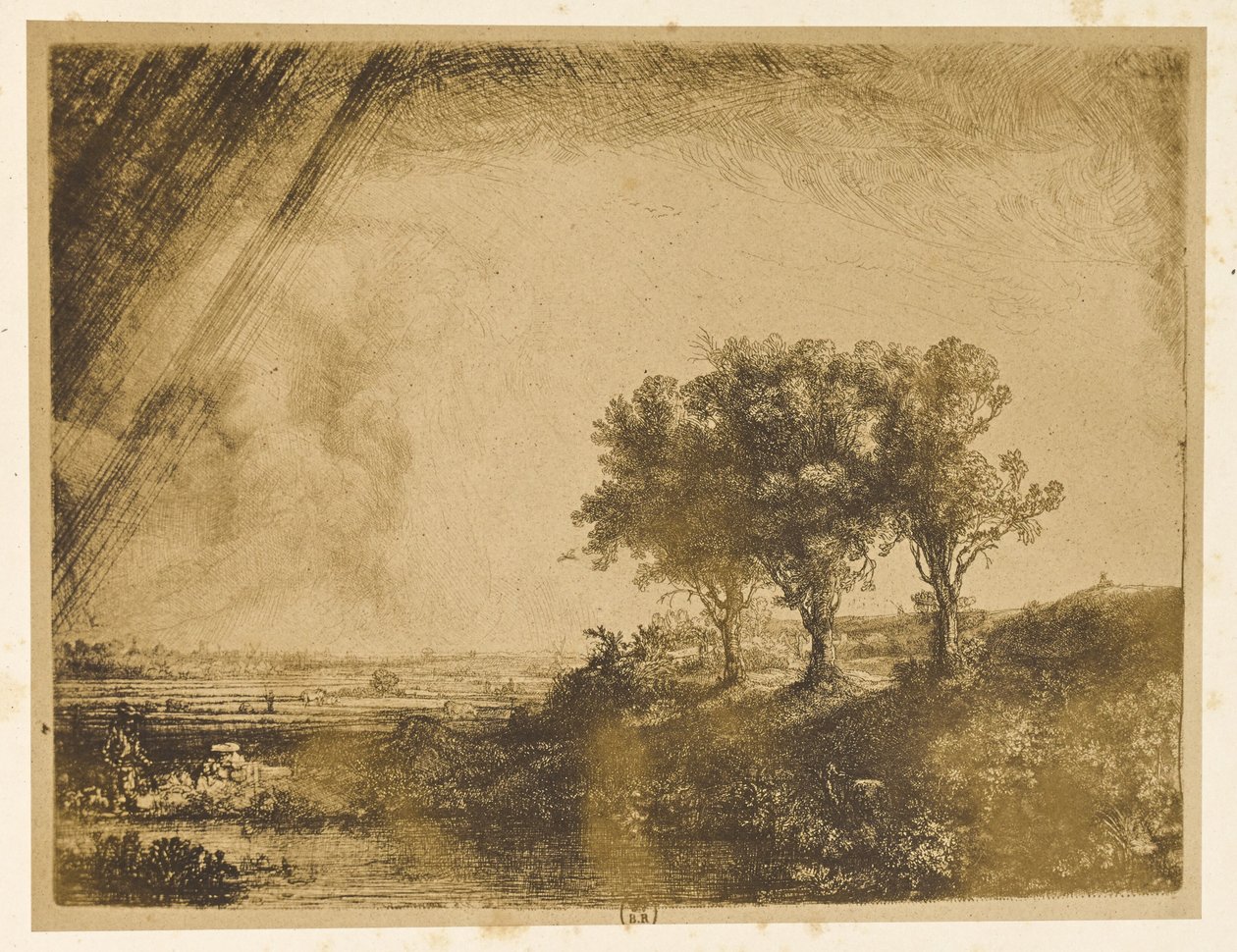 Die Landschaft mit den drei Bäumen von Bisson Frères