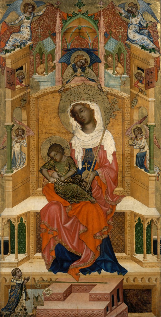 Thronende Maria mit dem Kind (Glatzer Madonna) von Bohemian Master