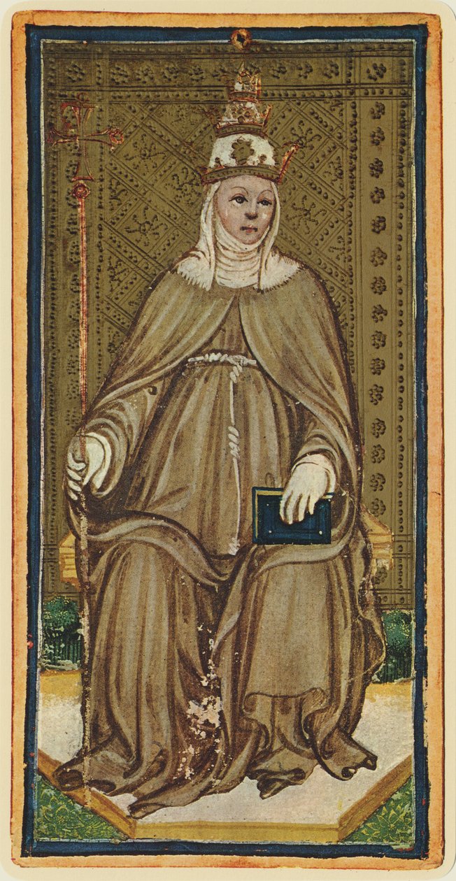 Die Päpstin, Faksimile einer Tarotkarte aus dem 