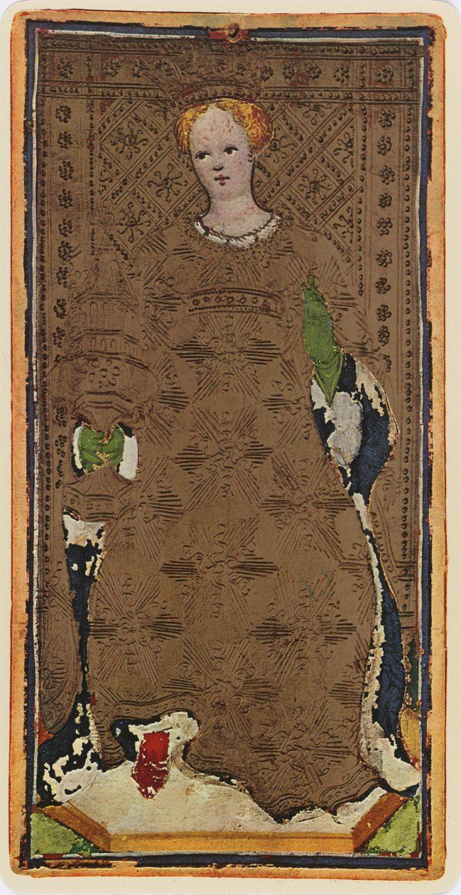 Die Königin der Kelche, Faksimile einer Tarotkarte aus dem 