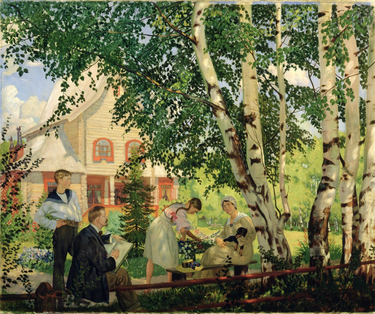 Zuhause, 1914-18 von Boris Mikhailovich Kustodiev