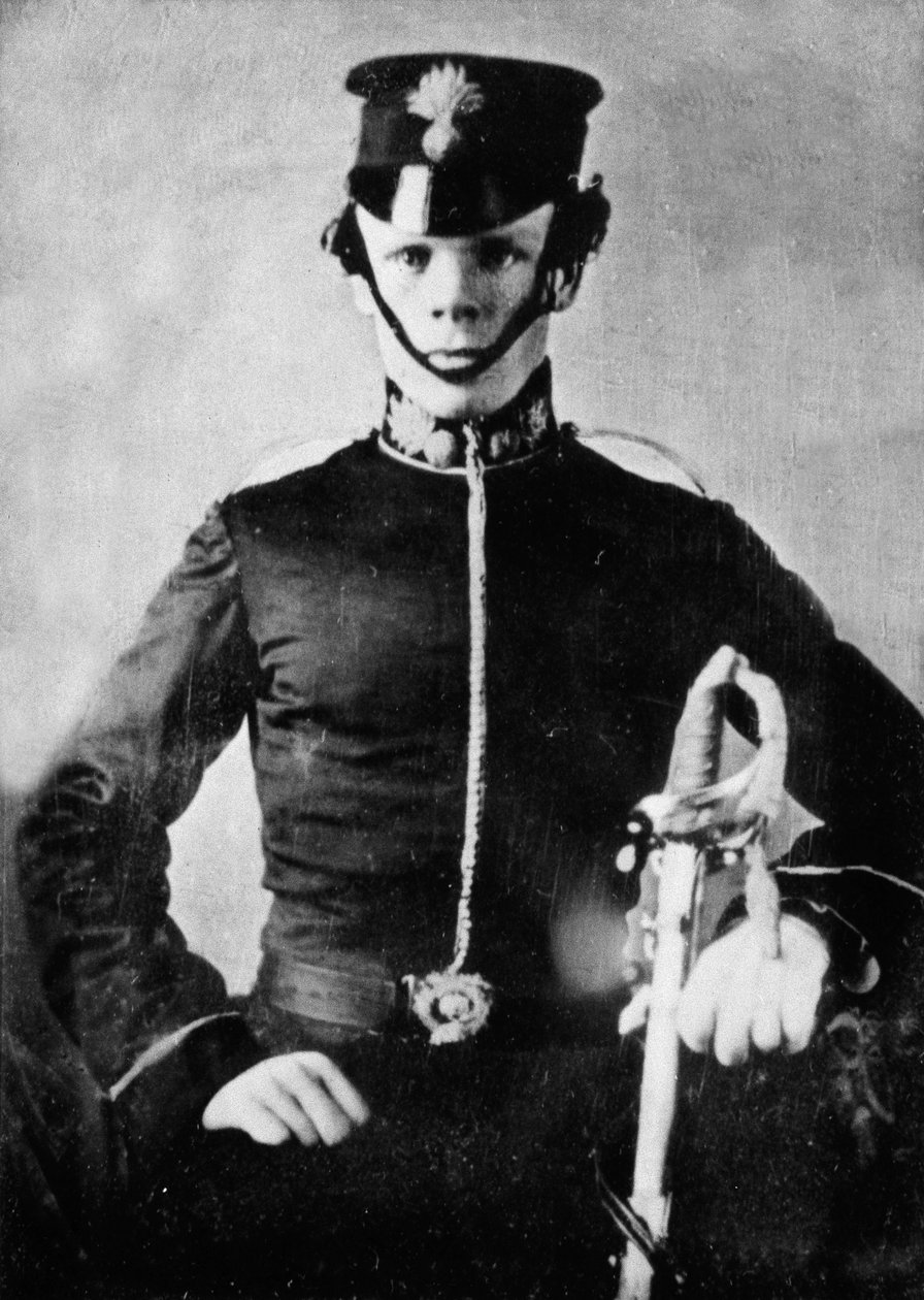 Porträt von Fähnrich T. Cadell, 2. Europäische Füsiliere, undatiert (Daguerreotypie) von British Photographer