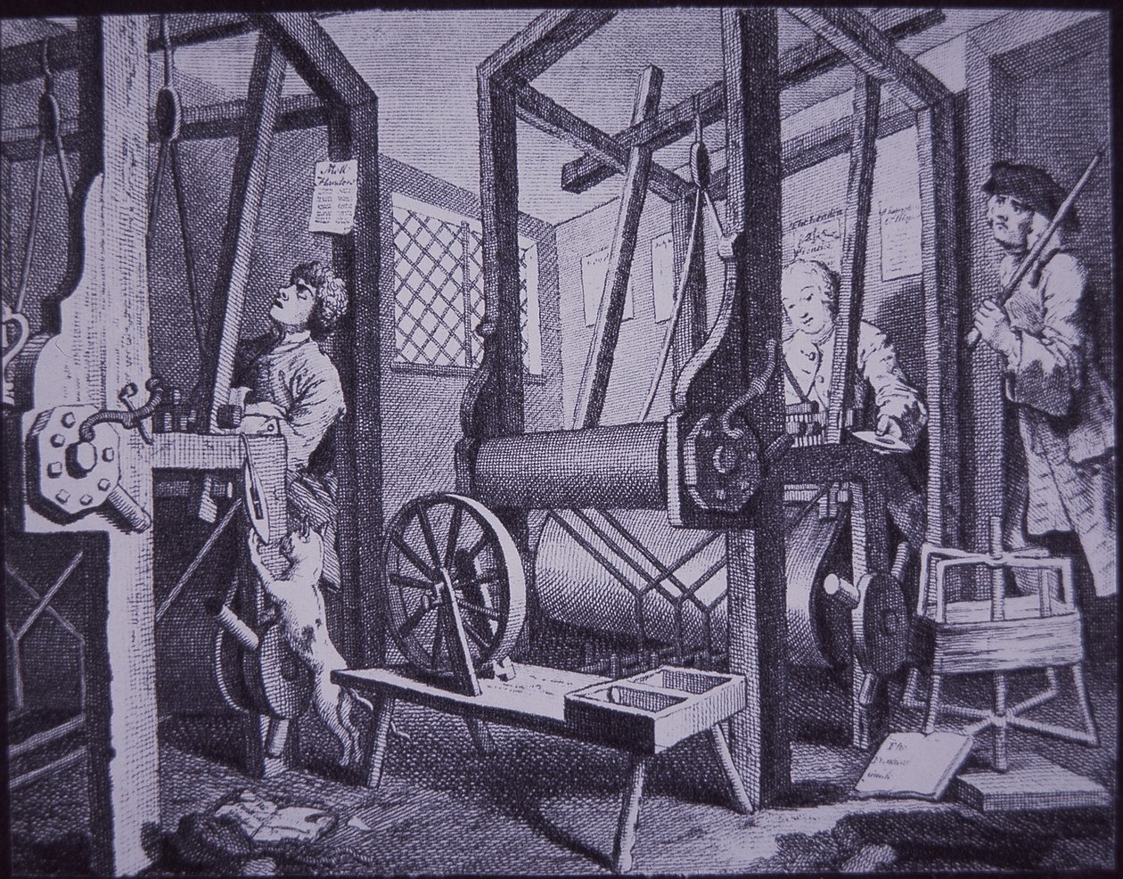 Weben in Spitalfields, London (Gravur) von British School