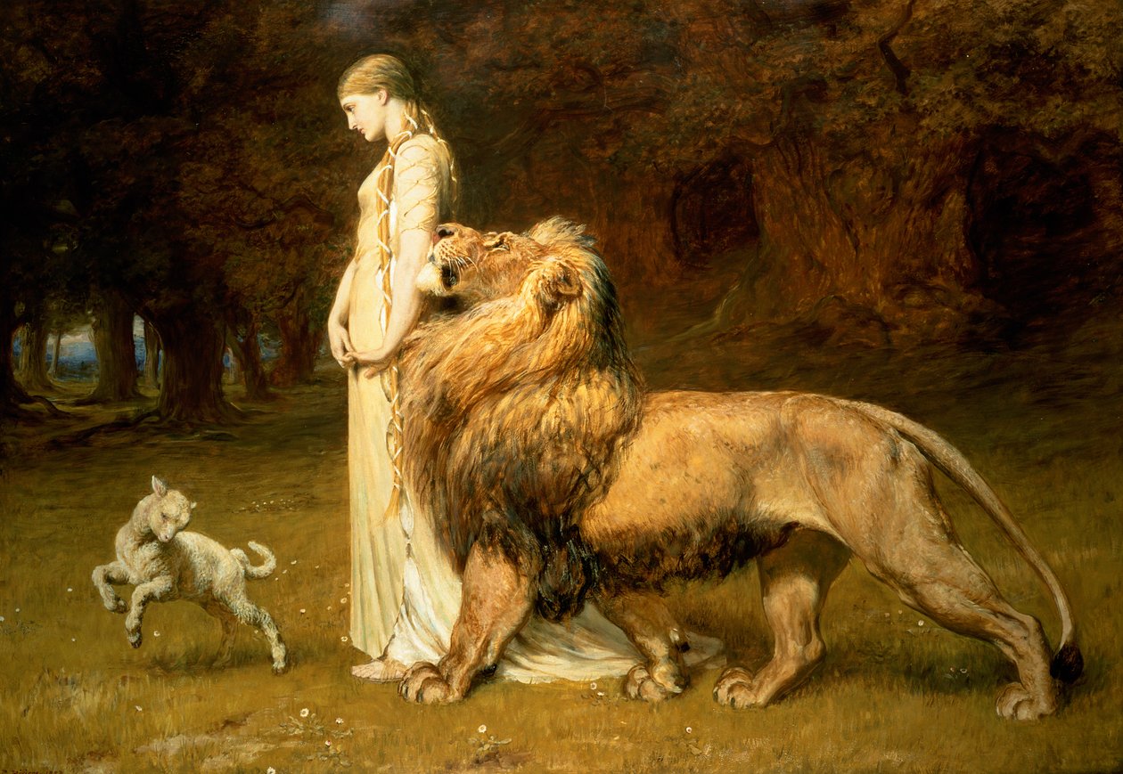 Una und der Löwe, aus Spensers Faerie Queene, 1880 von Briton Riviere