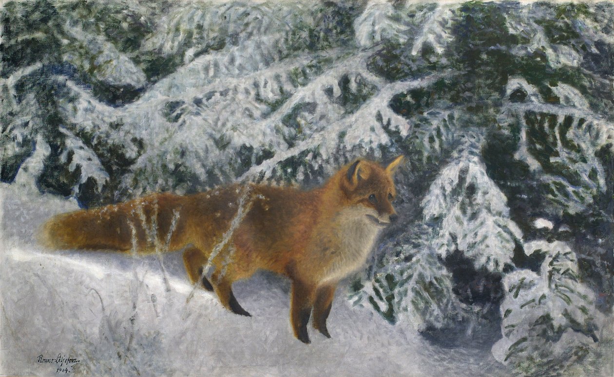 Fuchs im Winter von Bruno Andreas Liljefors