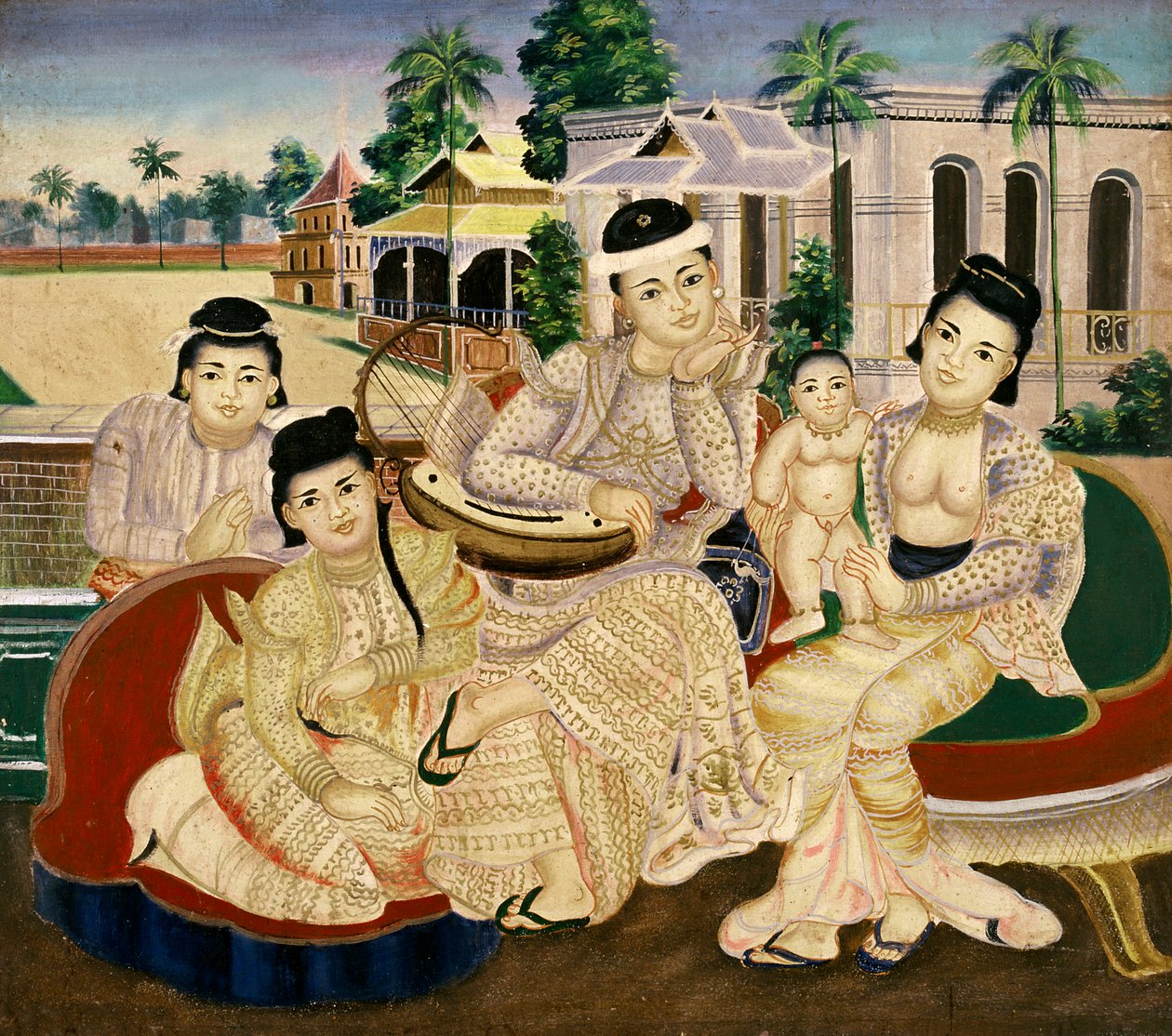 Familienporträt von Burmese School