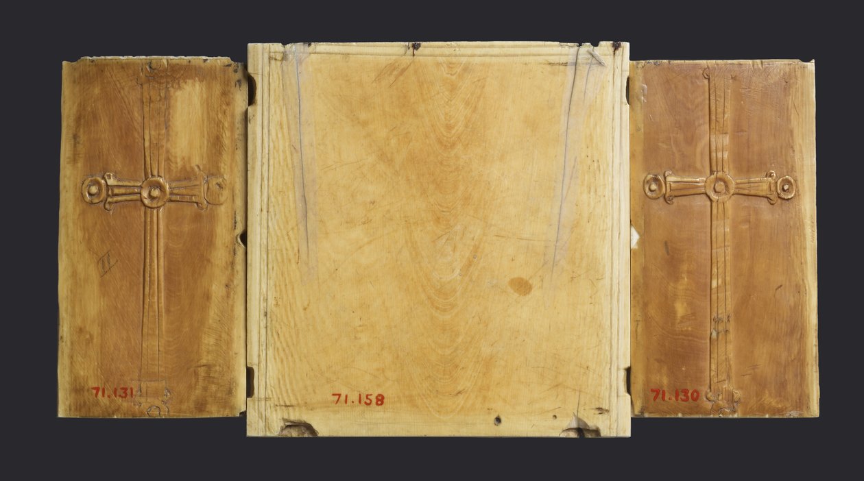 Triptychon-Ikone der Jungfrau und des Kindes mit Heiligen von Byzantine