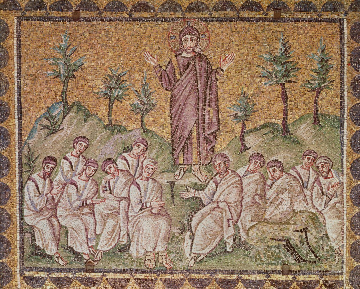 Bergpredigt, Szenen aus dem Leben Christi (Mosaik) von Byzantine School