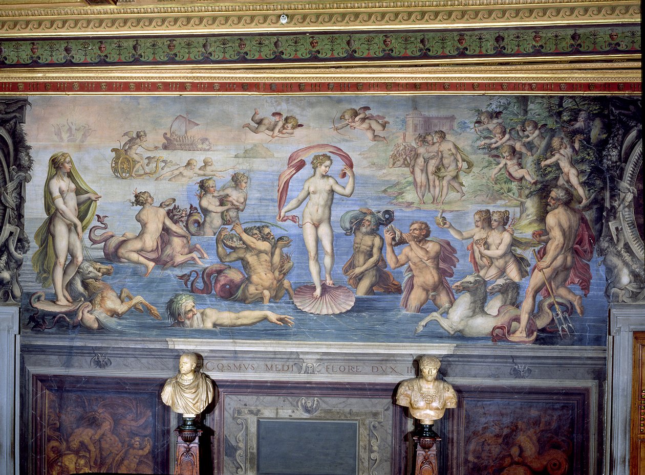 Die Geburt der Venus, 1555 (Detail) von C. and Vasari, G. Gherardi