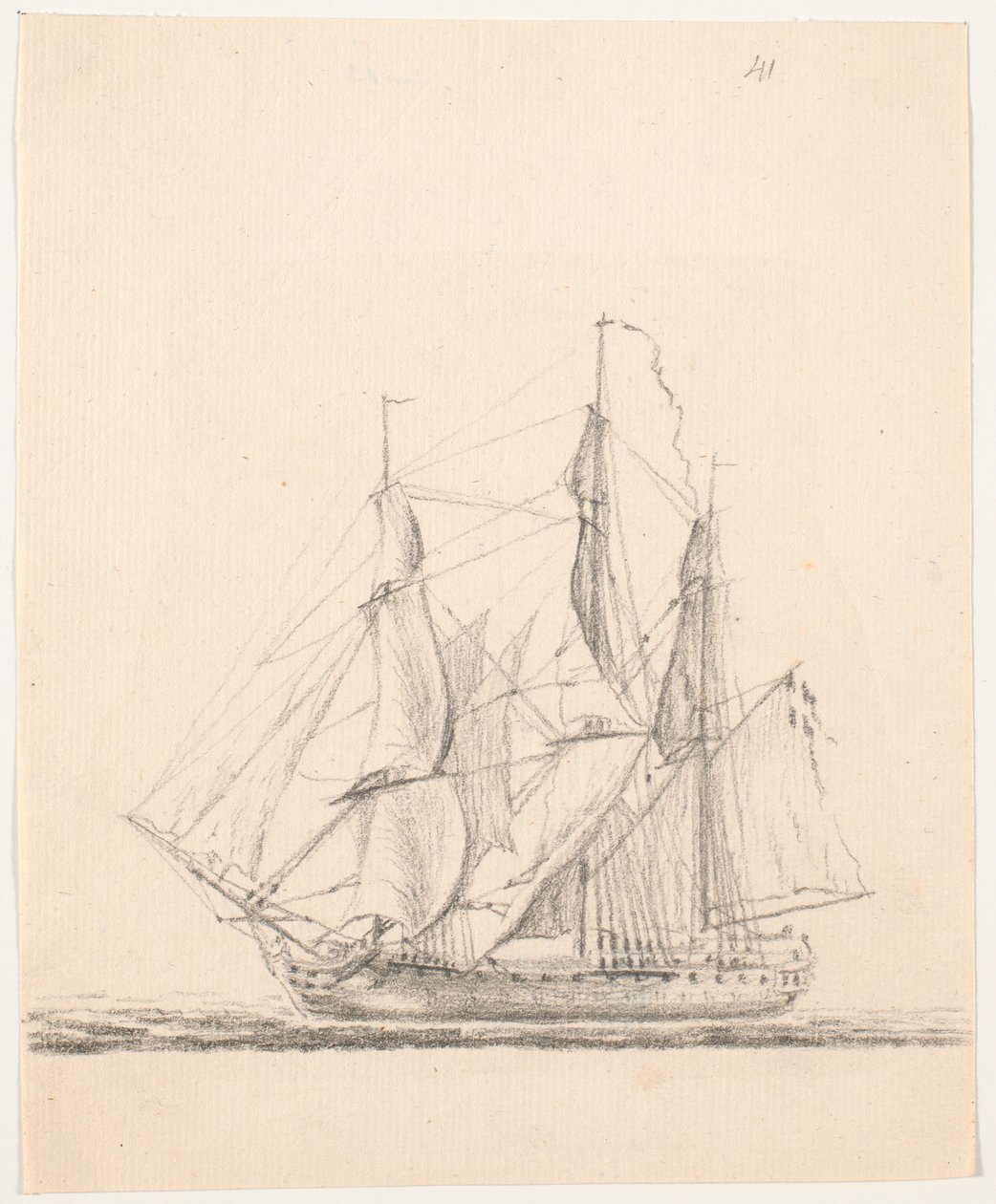 Marineschiff unter vollen Segeln von C.A. Lorentzen
