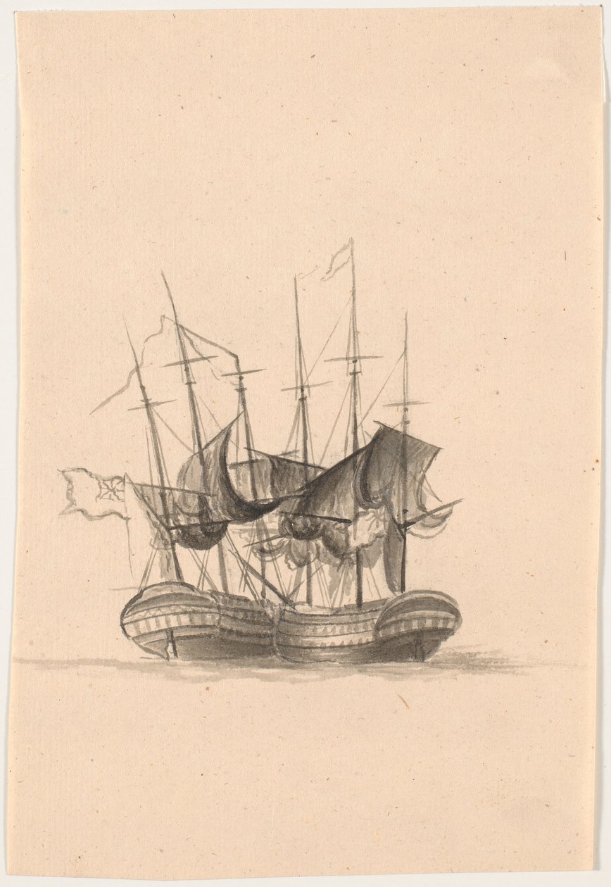 Zwei englische Kriegsschiffe von C.A. Lorentzen