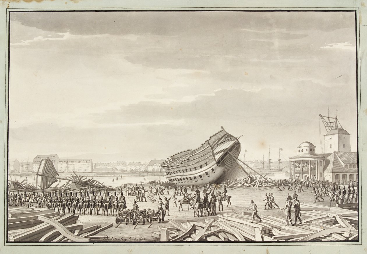 Die letzte Tat der Engländer in Kopenhagen von Christoffer Wilhelm Eckersberg
