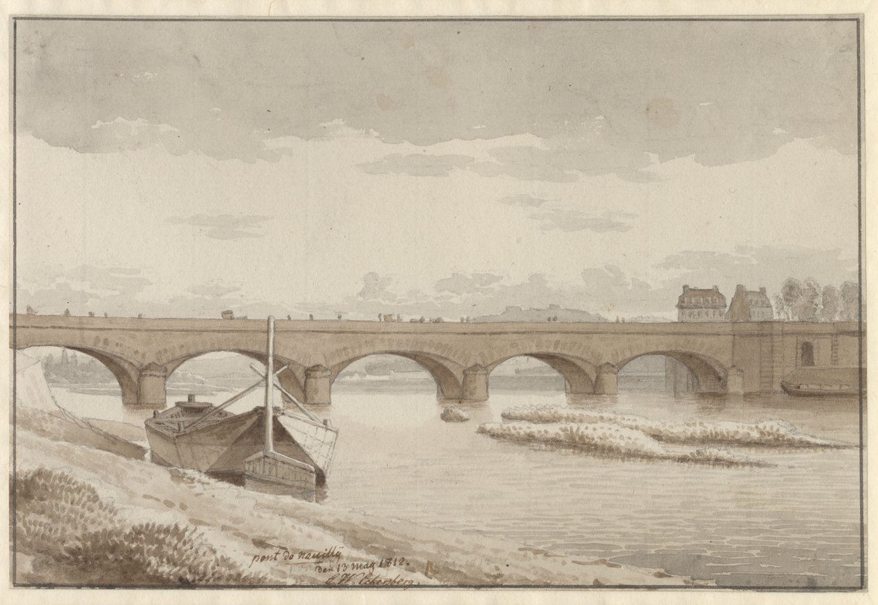 Die Seine-Brücke bei Neuilly, Paris, 13. Mai 1812 von Christoffer Wilhelm Eckersberg