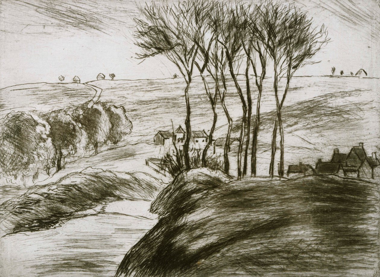 Landschaft in der Nähe von Osny (Zustand II) von Camille Jacob Pissarro