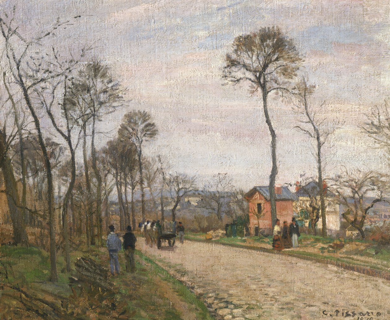 Die Straße von Louveciennes, 1870 von Camille Jacob Pissarro