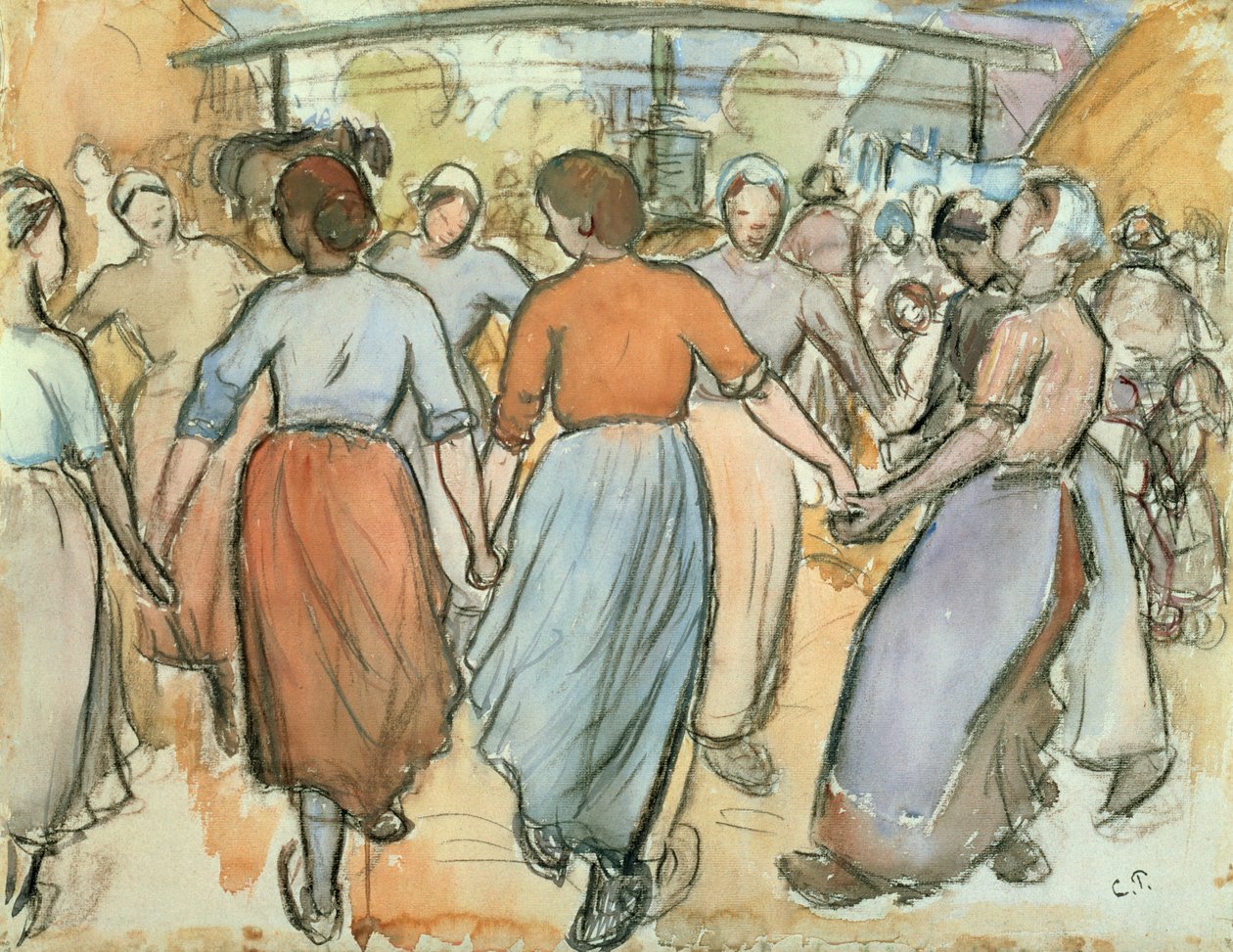 Der Reigen, ca. 1884 von Camille Jacob Pissarro
