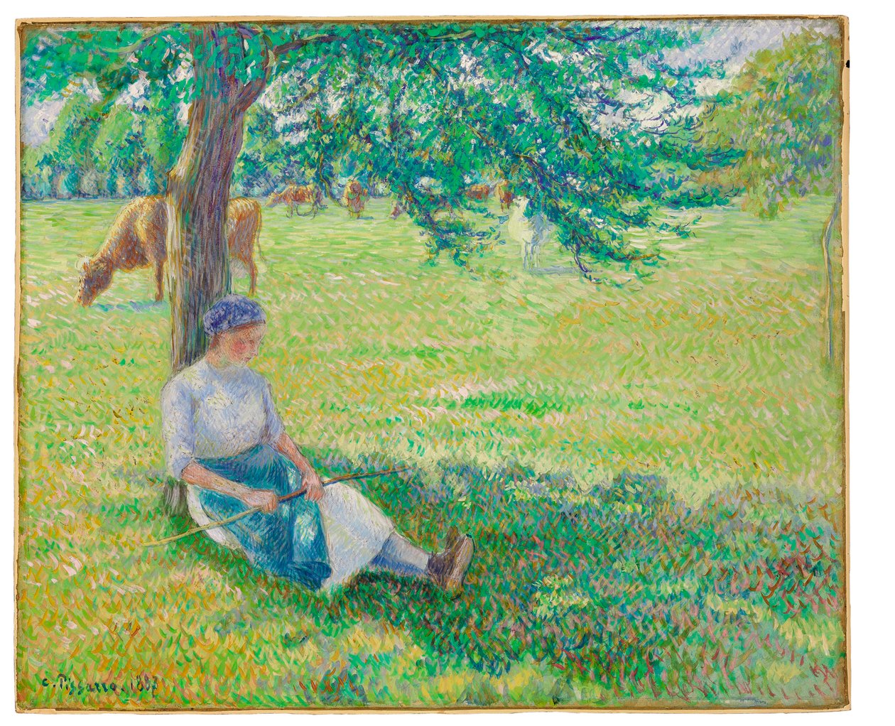 Cowgirl, Eragny, 1887 von Camille Jacob Pissarro