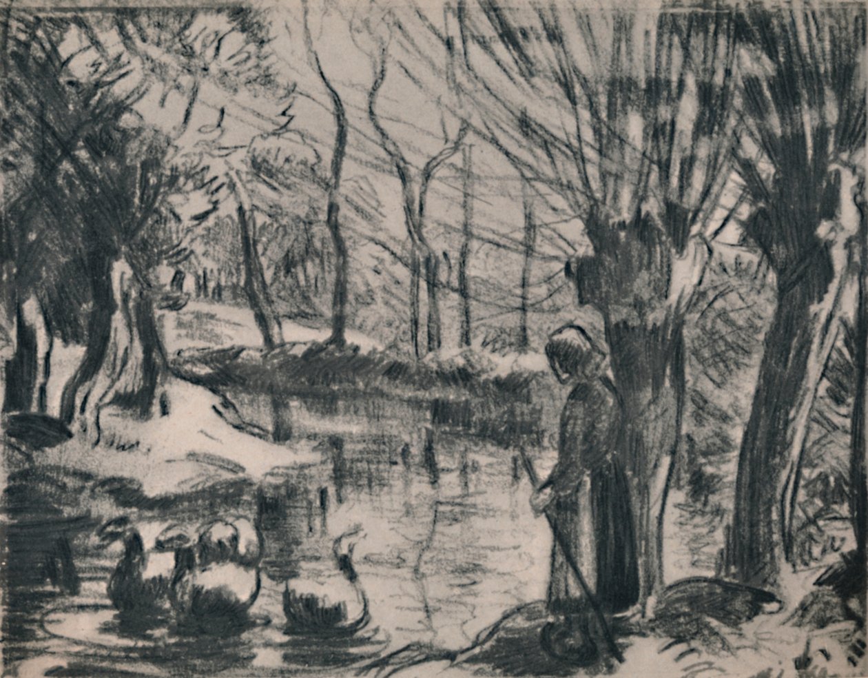 Das Gänsemädchen, um 1870er Jahre, 1946 von Camille Jacob Pissarro