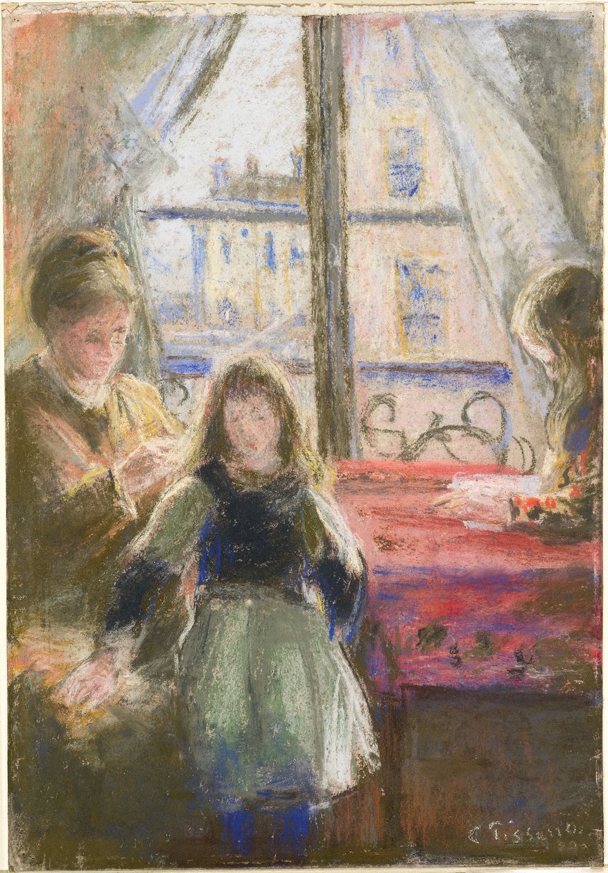 Am Fenster, Rue des Trois Frères von Camille Pissarro
