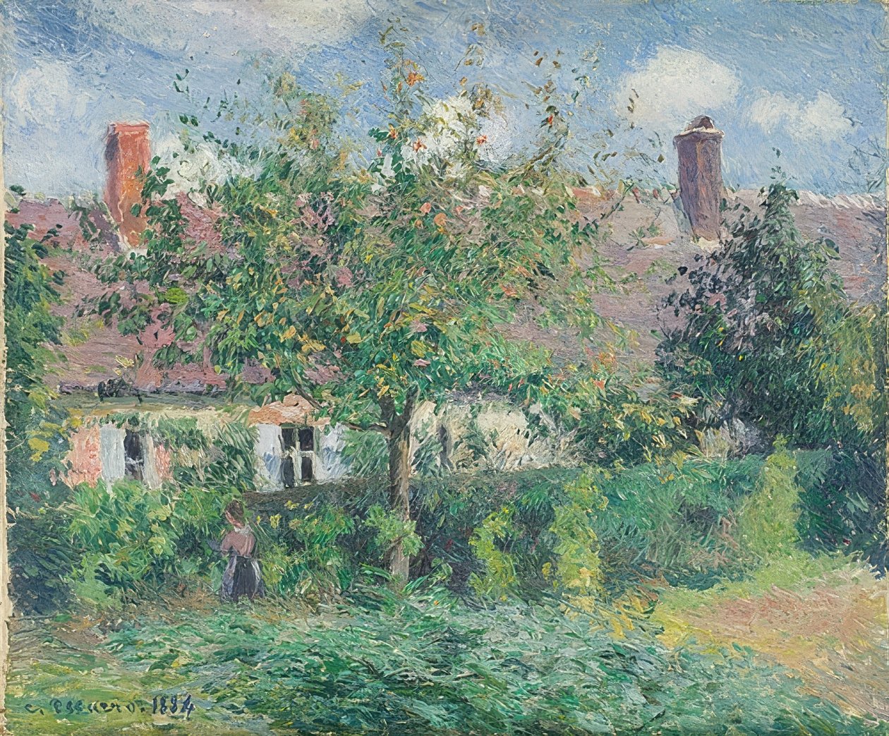Bauernhaus in Éragny von Camille Jacob Pissarro