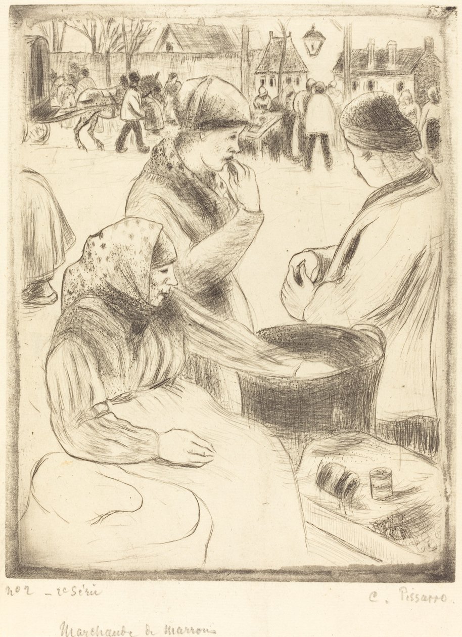 Kastanienverkäufer von Camille Pissarro