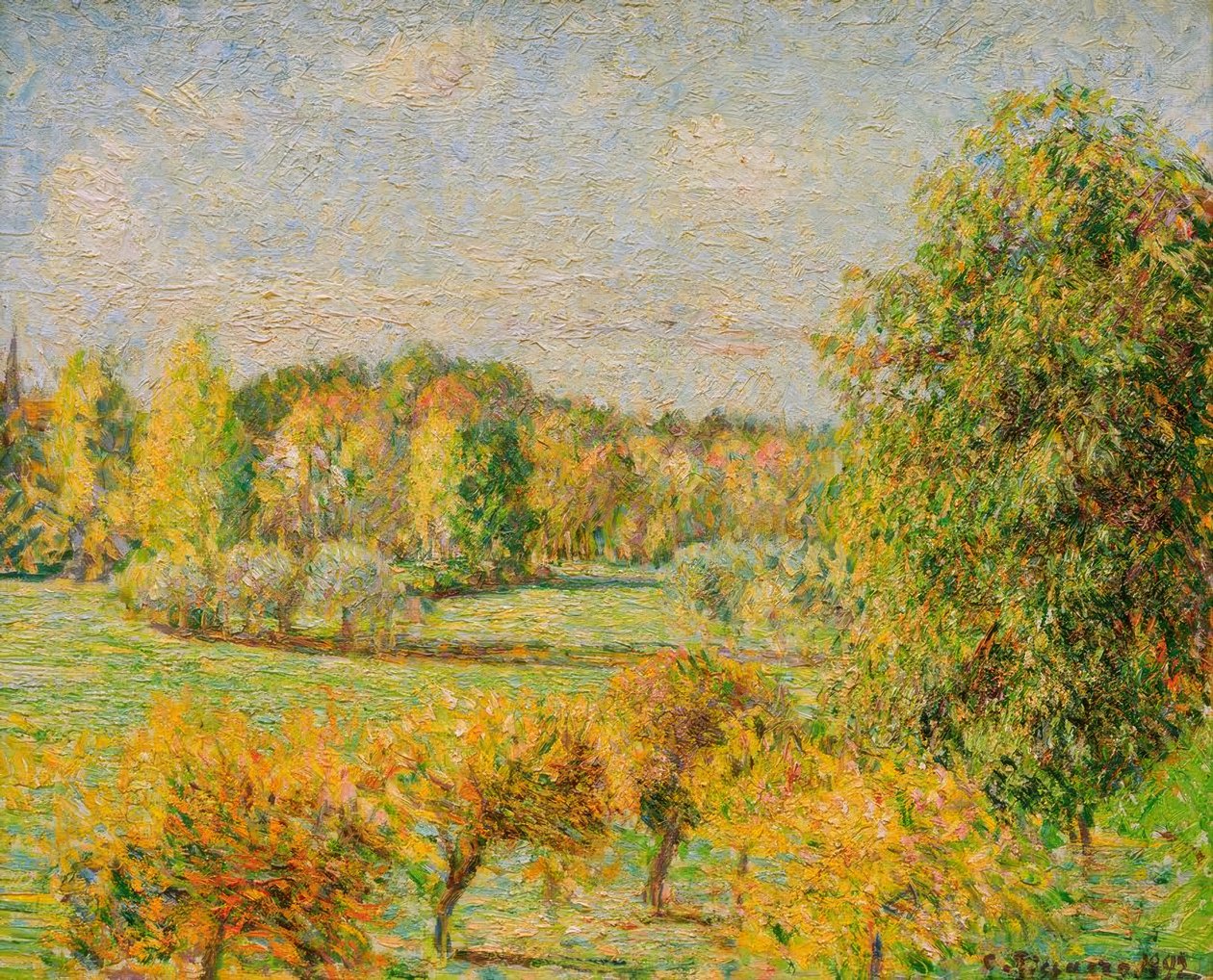 Herbstwirkung, der Nussbaum, Eragny von Camille Pissarro
