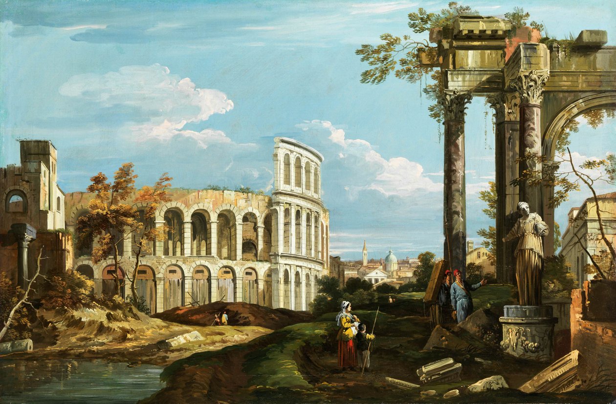 Canaletto Capriccio mit Arena von Canaletto