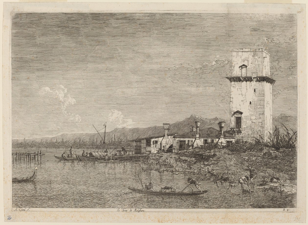 Der Turm von Malghera von Canaletto