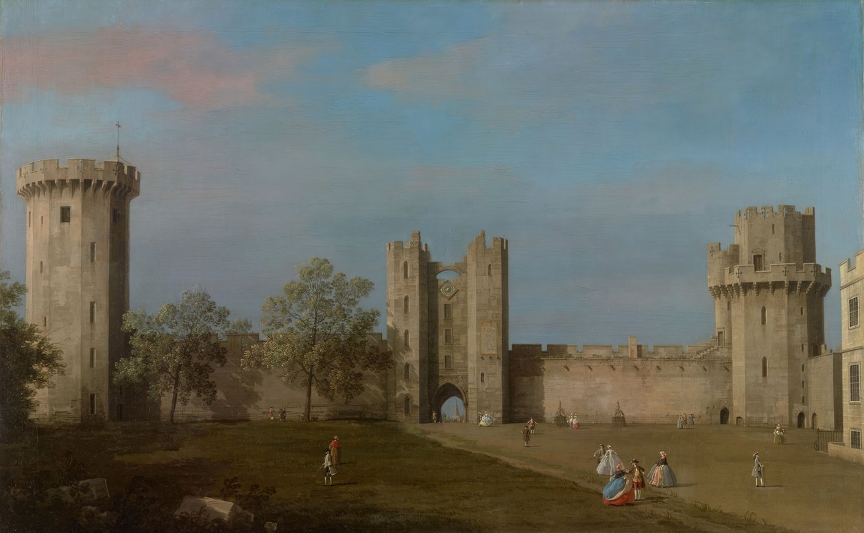 Warwick Castle, Ostfront vom Innenhof, 1752 von Canaletto