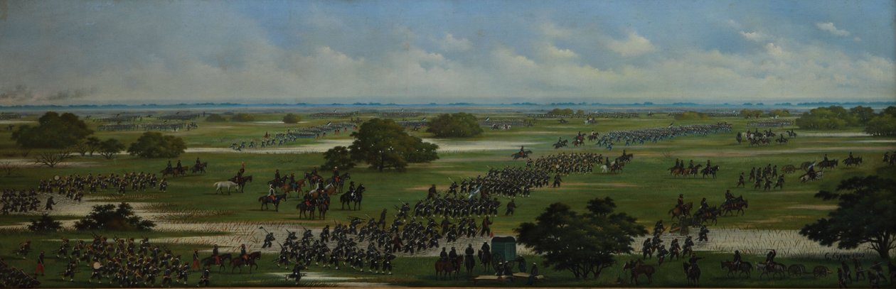Marsch der argentinischen Armee, um Positionen für den Angriff auf Curupayti am 22.09.1866 einzunehmen von Candido Lopez