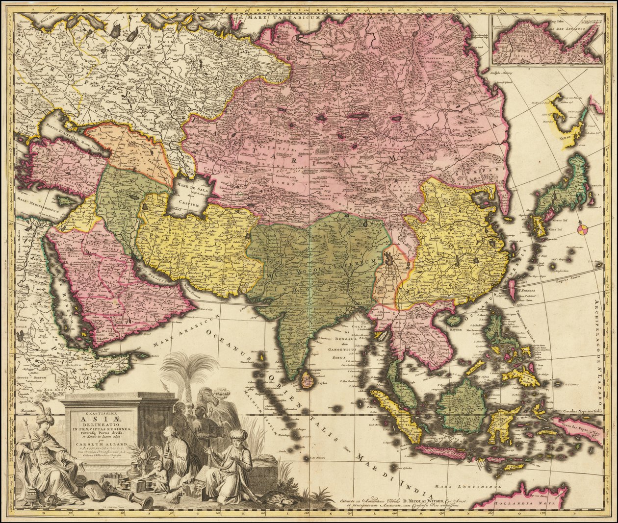 1695 Karte von Asien von Carolus Allard von Carel Allard
