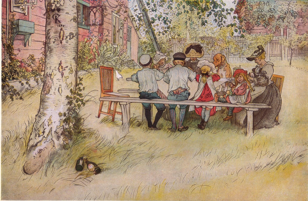 Frühstück unter der großen Birke von Carl Larsson